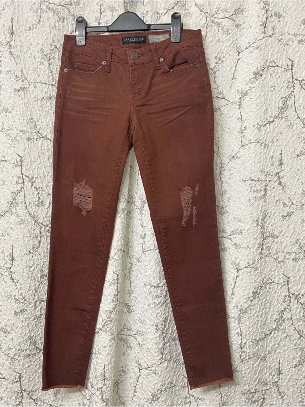 Aeropostale Rust Brown Stretch Ankle Jeggings Size 2